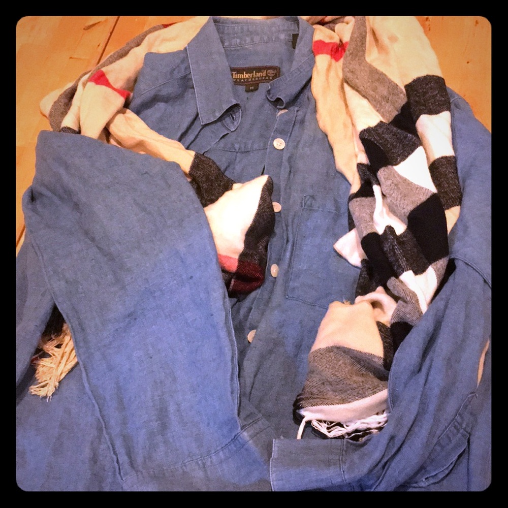 Timberland size medium women’s chambray (jean) top